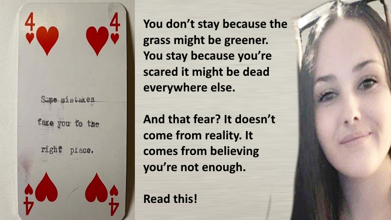 You don’t stay because the grass